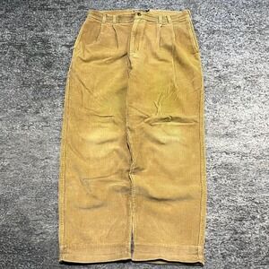 Chaps Ralph Lauren Corduroy Pants Mens 36x30 Tan Vintage Relaxed Preppy Skater